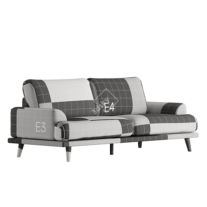 Modern Classic 3-Seater Sofa 3D model image 6