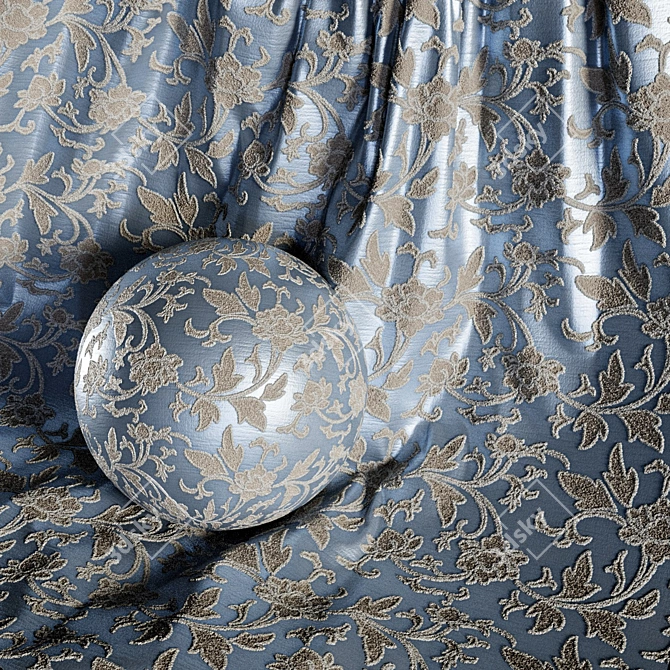 Colorful Damask Floral Jacquard Brocade 3D model image 4