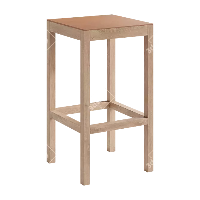 Modern Scandinavian Style Bar Stools 3D model image 2