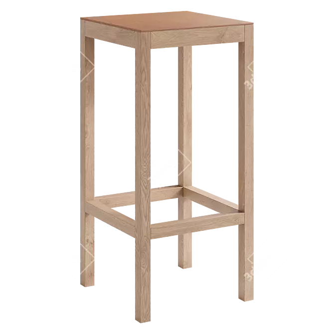 Modern Scandinavian Style Bar Stools 3D model image 3
