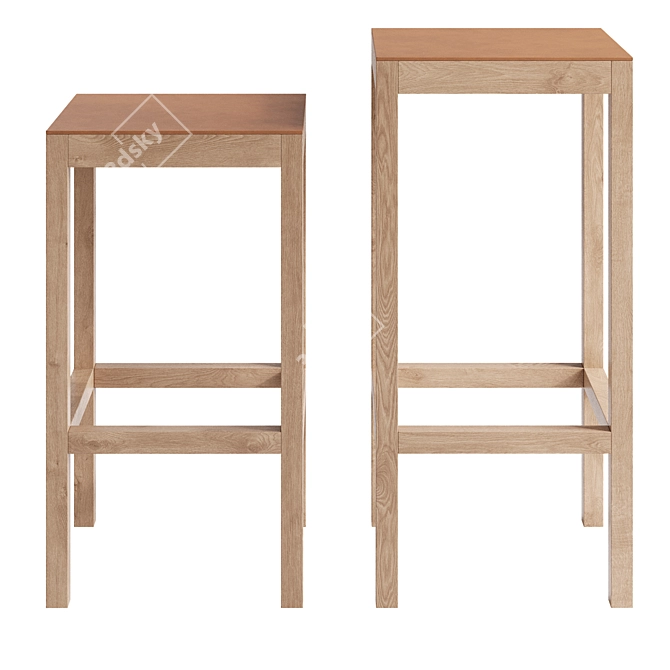 Modern Scandinavian Style Bar Stools 3D model image 5