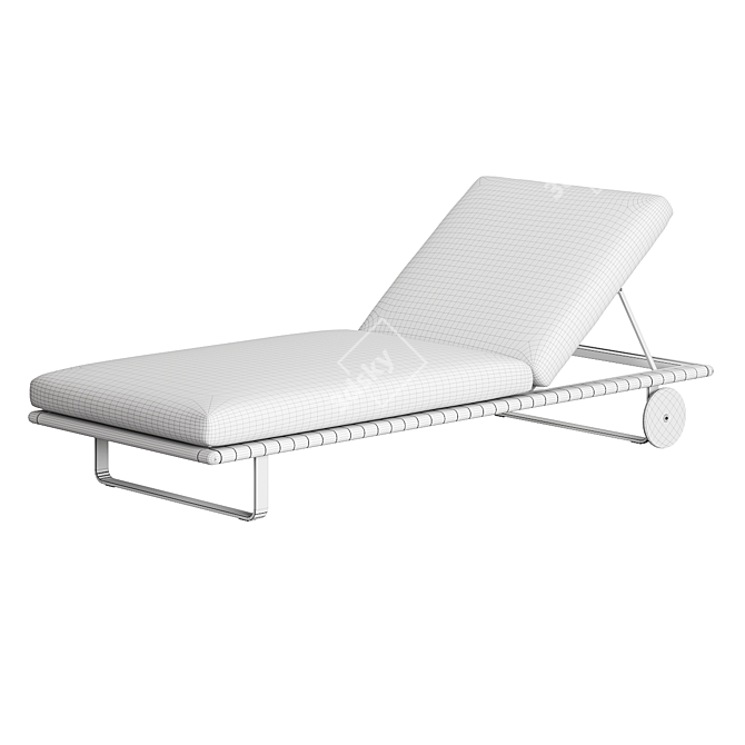 Stylish Outdoor Stainless Steel Sunbed 3D model image 3