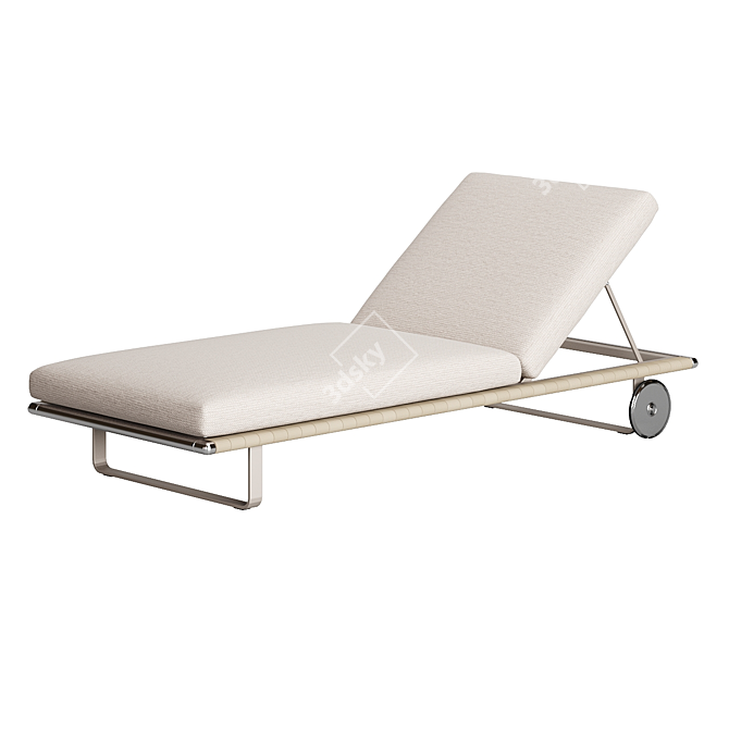 Stylish Outdoor Stainless Steel Sunbed 3D model image 4