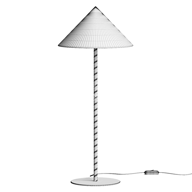 Modern Leather Table Lamp with Brass Base 3D model image 5