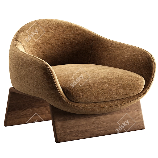 Modern Fabric Armchair By Bonaldo 3D model image 1