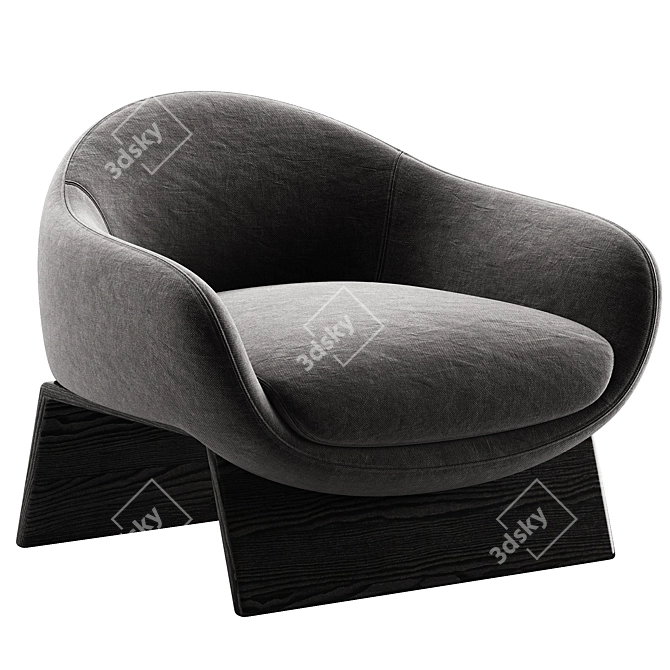 Modern Fabric Armchair By Bonaldo 3D model image 2