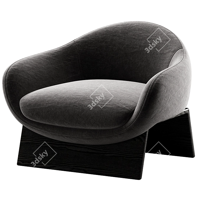 Modern Fabric Armchair By Bonaldo 3D model image 5
