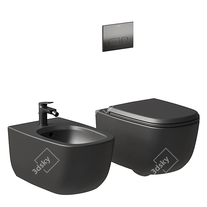 Duravit Aurena Collection Wall-Hung Set 3D model image 2