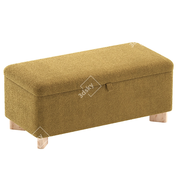 Sun Cozy Ivory Bench - Stylish Contemporary Design 3D model image 2