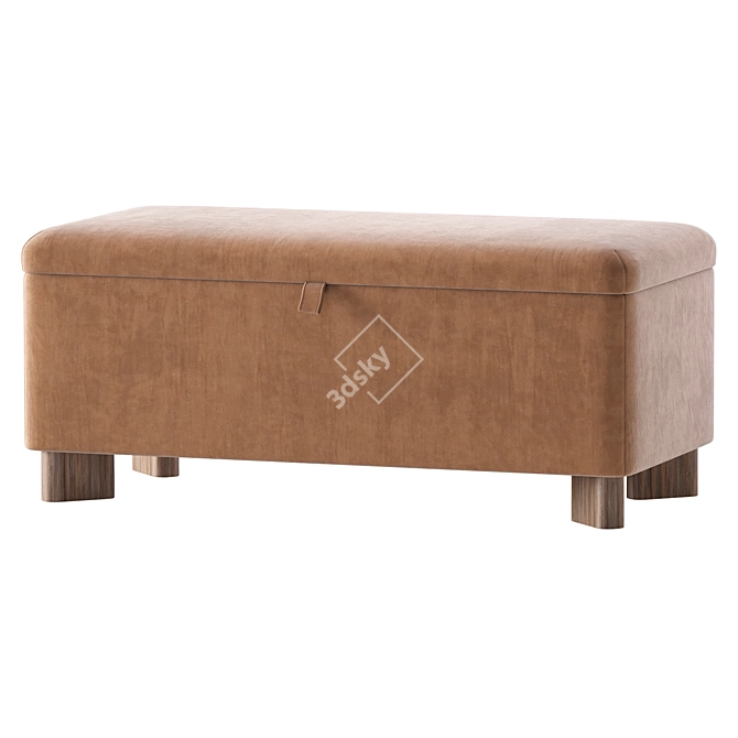 Sun Cozy Ivory Bench - Stylish Contemporary Design 3D model image 5