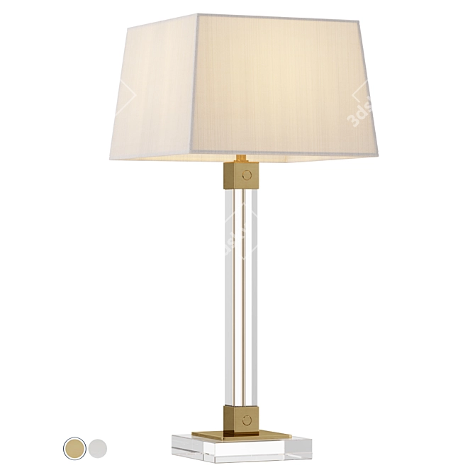 Crystal Elegance Brass Trimmed Lamp 3D model image 1