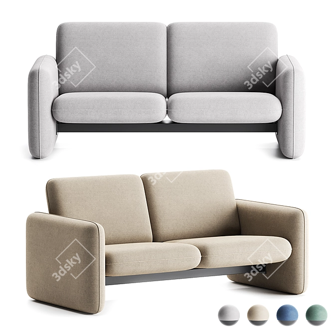 Wilkes 2 Seater Modular Sofa 3D model image 1