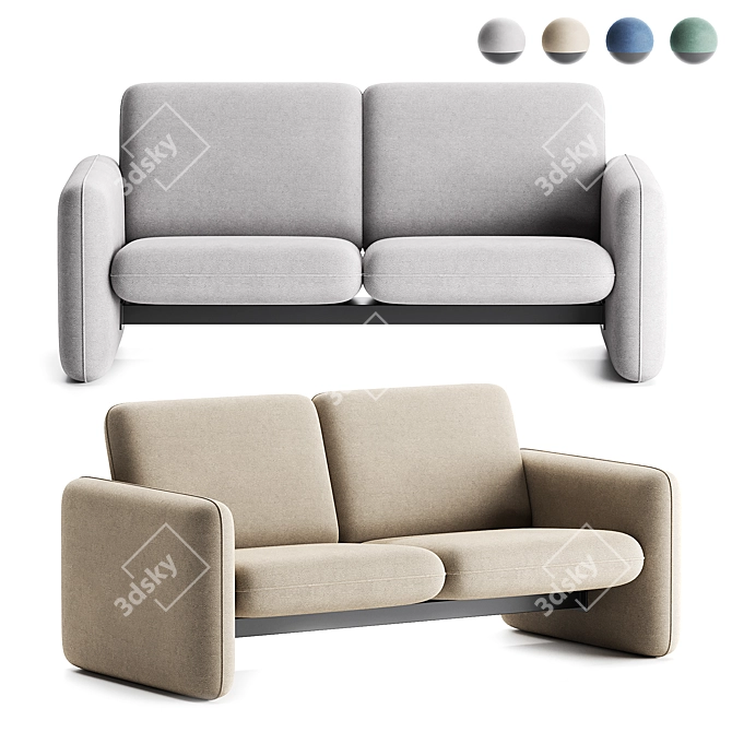 Wilkes 2 Seater Modular Sofa 3D model image 7