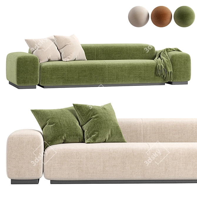 Sleek Klaster Modular Sofa Set 3D model image 1