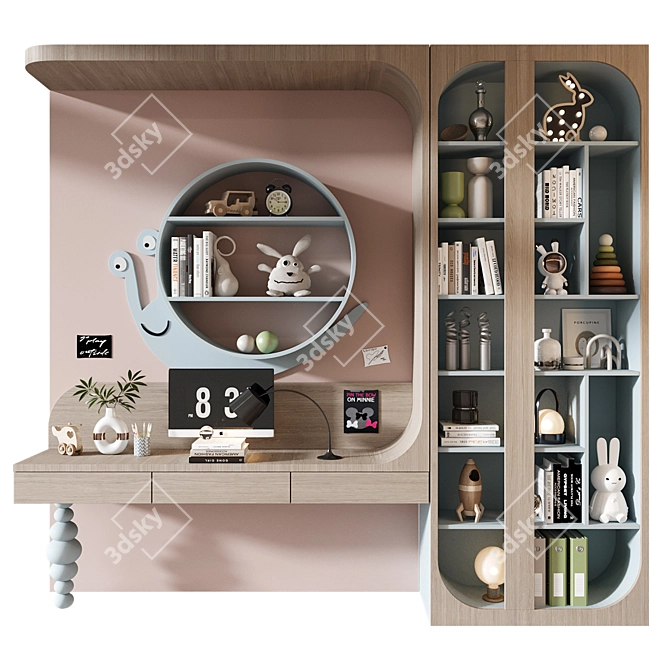 Custom Wardrobe Composition with Decor 3D model image 1