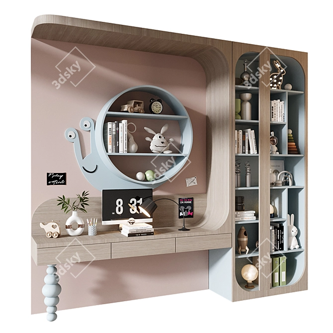 Custom Wardrobe Composition with Decor 3D model image 2