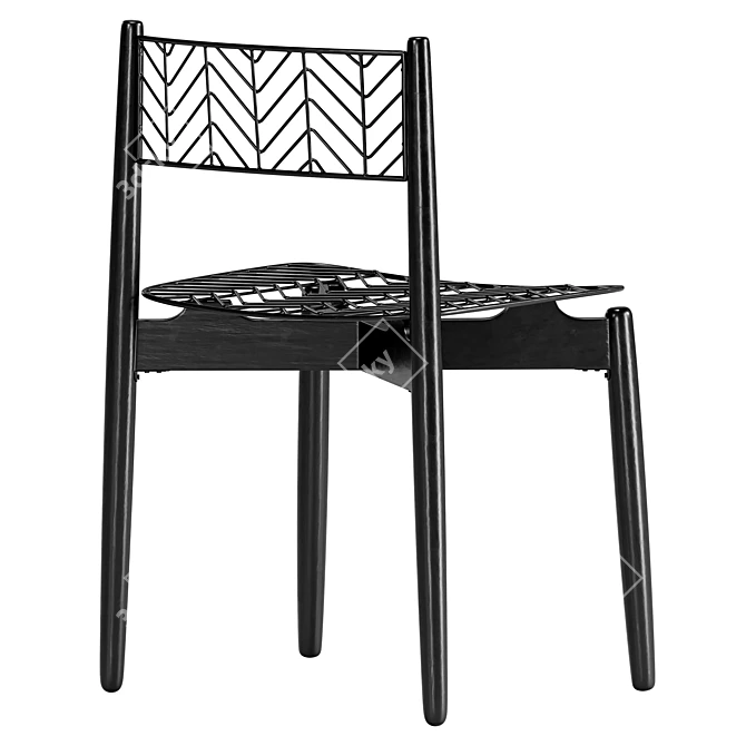 Plisse Metal Chair Black 3D model image 3