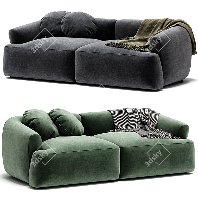 Sofia 2-Seat Modular Sofa 3D model image 3