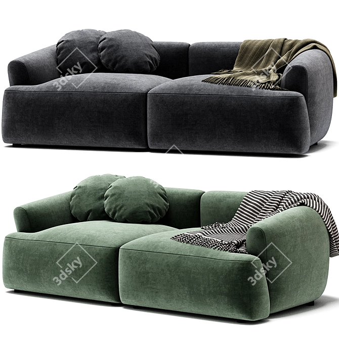 Sofia 2-Seat Modular Sofa 3D model image 5