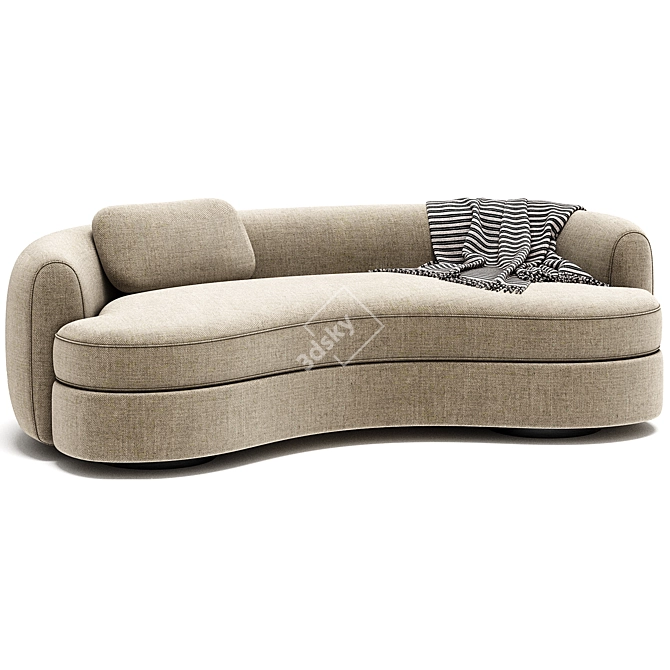 Modern Curved Sofa Design 3D model image 1