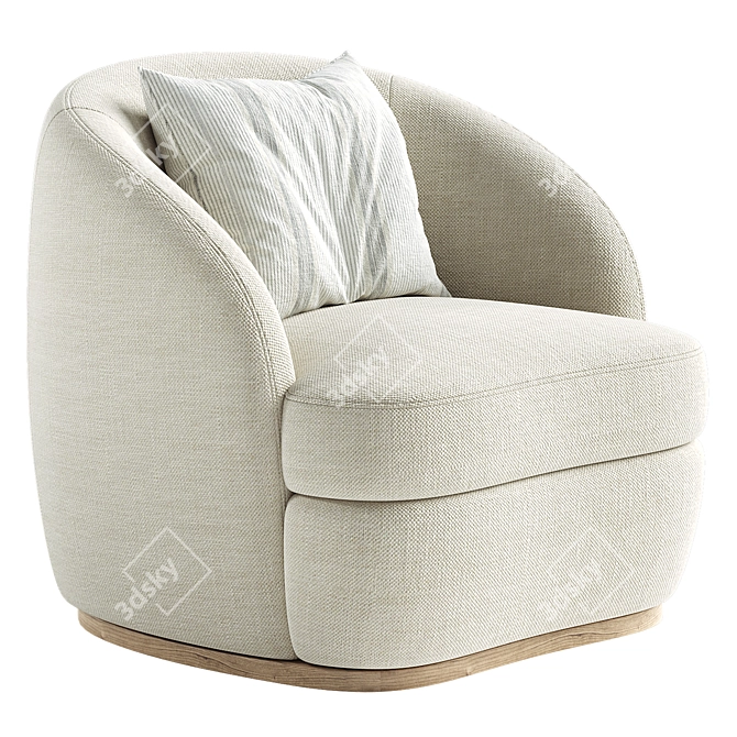 Modern Soraya Swivel Chair, 3D 3D model image 3