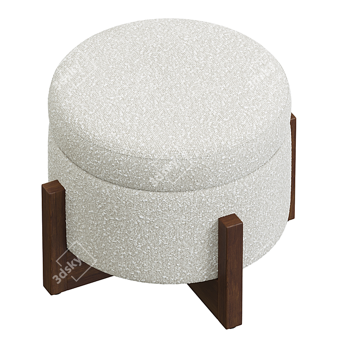 Versatile Benny Storage Ottoman 3D model image 3