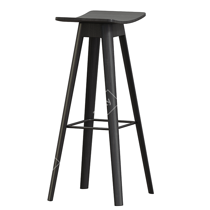 Modern Scandinavian HC1 Bar Stool 3D model image 3