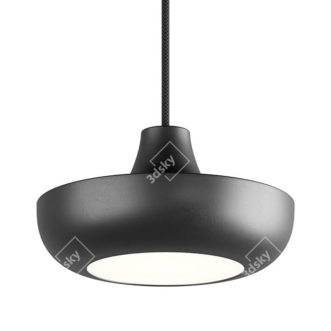 Sleek Saturn Pendant Light 3D model image 3