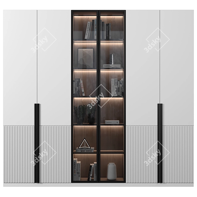 Modular Wardrobe & Shelf Set 3D model image 1