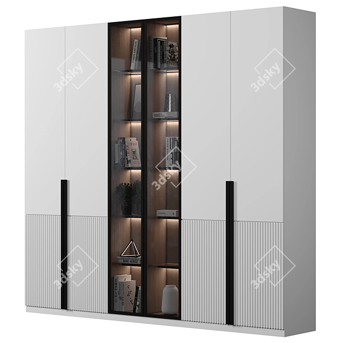 Modular Wardrobe & Shelf Set 3D model image 2