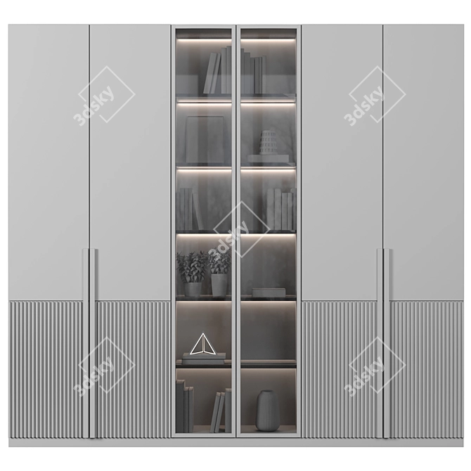 Modular Wardrobe & Shelf Set 3D model image 4