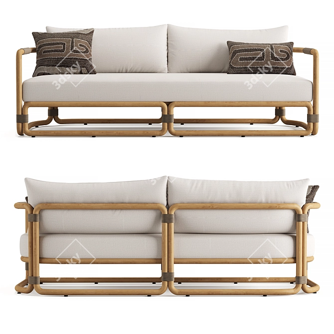 Restoration Hardware Teak Sofa 84 3D model image 3