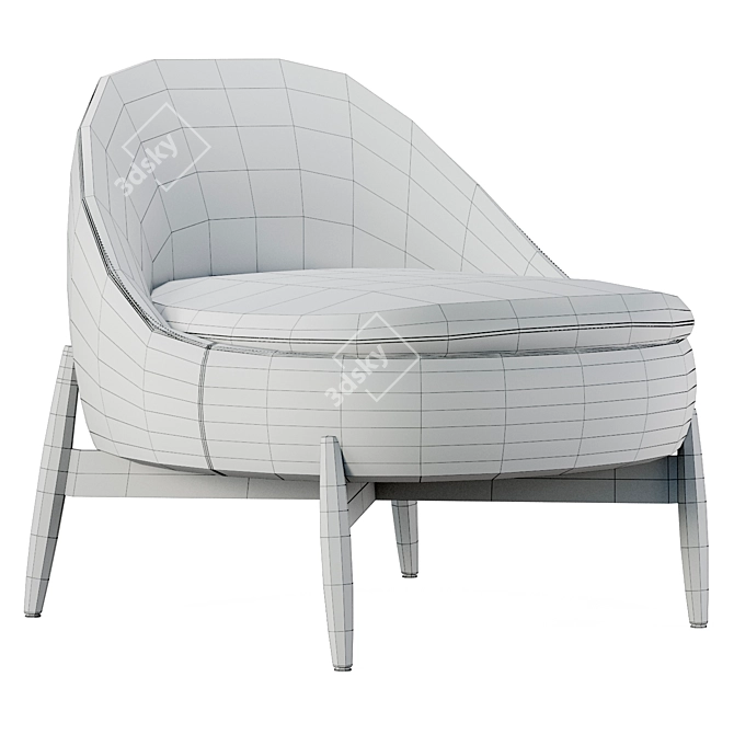 Modern Elegance in Armchair Design 3D model image 4