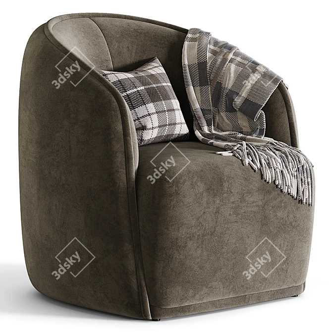 Modern Boucle Chair: 3D Max Rendering 3D model image 2