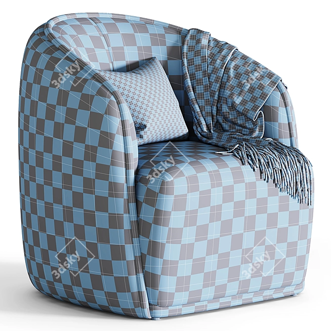 Modern Boucle Chair: 3D Max Rendering 3D model image 4