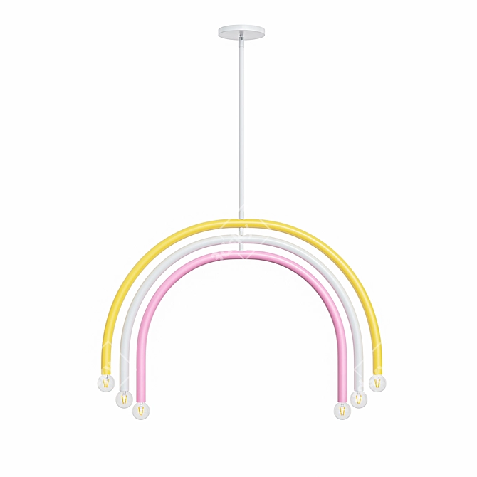 Adjustable Arc Chandelier Highlighted 3D model image 3