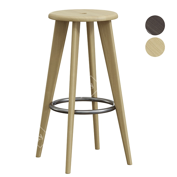 Modern French Design Bar Stool 3D model image 4