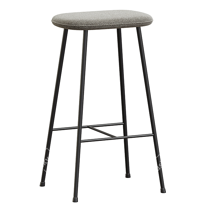 Modern Metal Base Counter Stool 3D model image 1