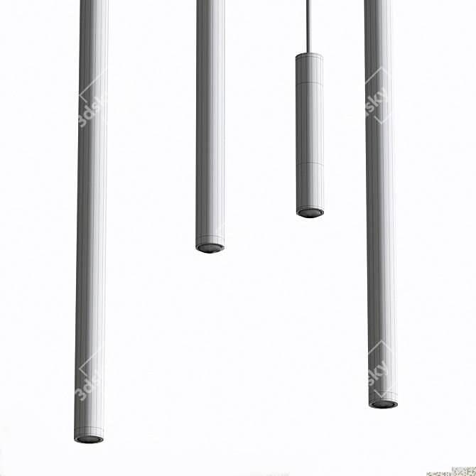 Modern Concrete Pendant Lamp Set 3D model image 2