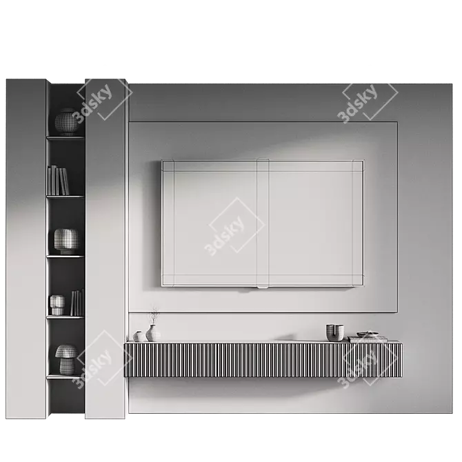 Modern Style TV Wall Set 3D model image 4