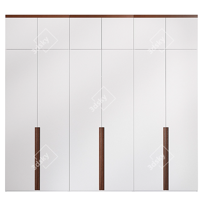 Customizable Minimalistic Wardrobe Cabinet 3D model image 1