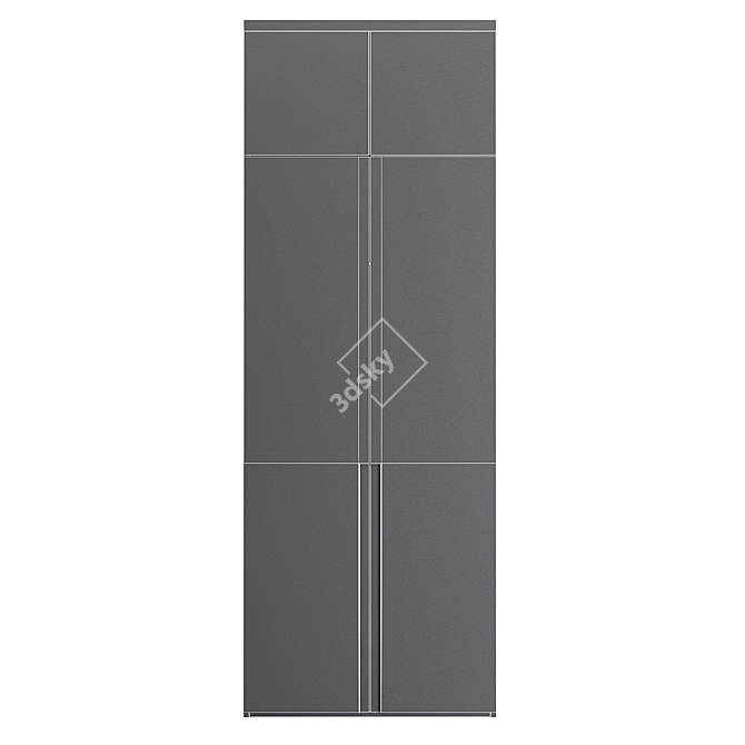 Customizable Minimalistic Wardrobe Cabinet 3D model image 7
