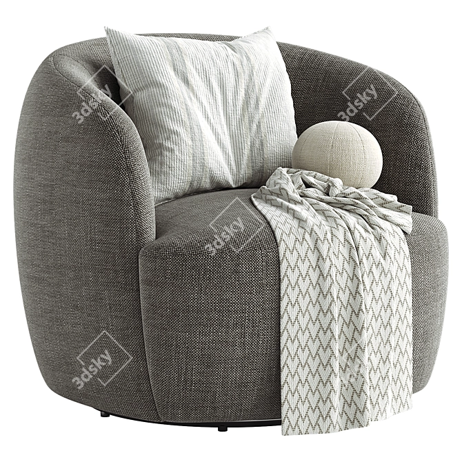 Elegant Gwyneth Swivel Chair 3D model image 4