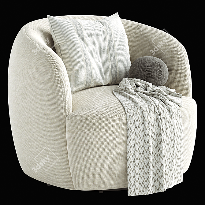 Elegant Gwyneth Swivel Chair 3D model image 5