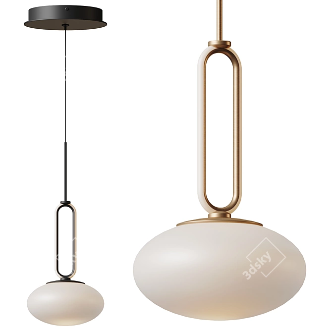 Modern Glass Pendant Light Fixture 3D model image 1