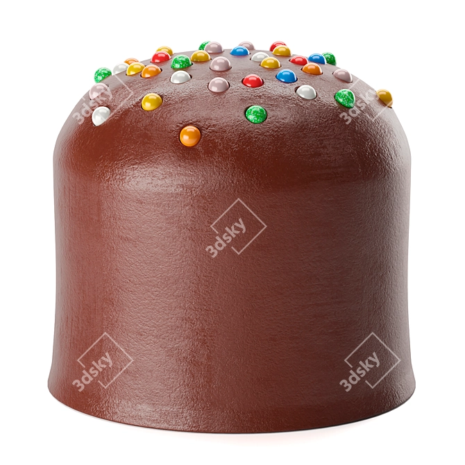 Italian Designer Chocolate Pouf 3D model image 1