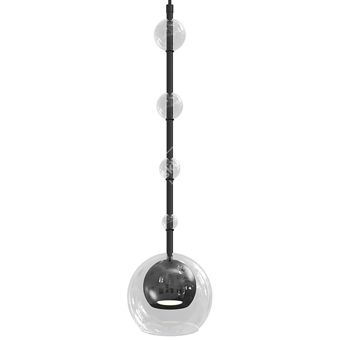 Modern Black Metal Pendant Light 3D model image 2