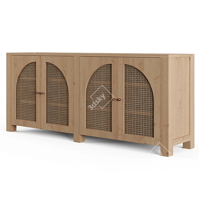 Modern Cane Arch Sideboard Design 3D model image 2