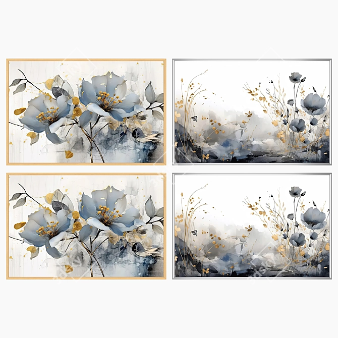 Artwork Set with Multiple Frames 3D model image 3