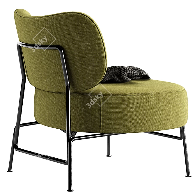 Stylish KAPOOR Easy Chair Design 3D model image 6